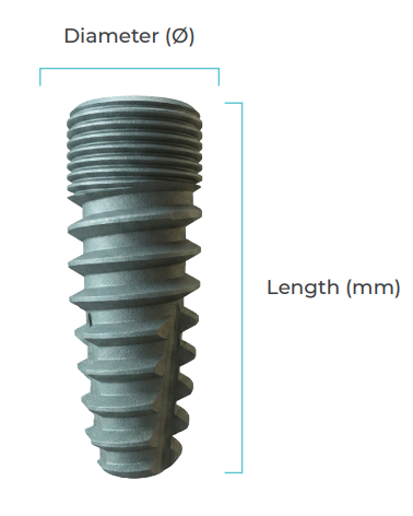 [DENTA38115] Tapered Implant, 3.8x 11.5mm, Mountless